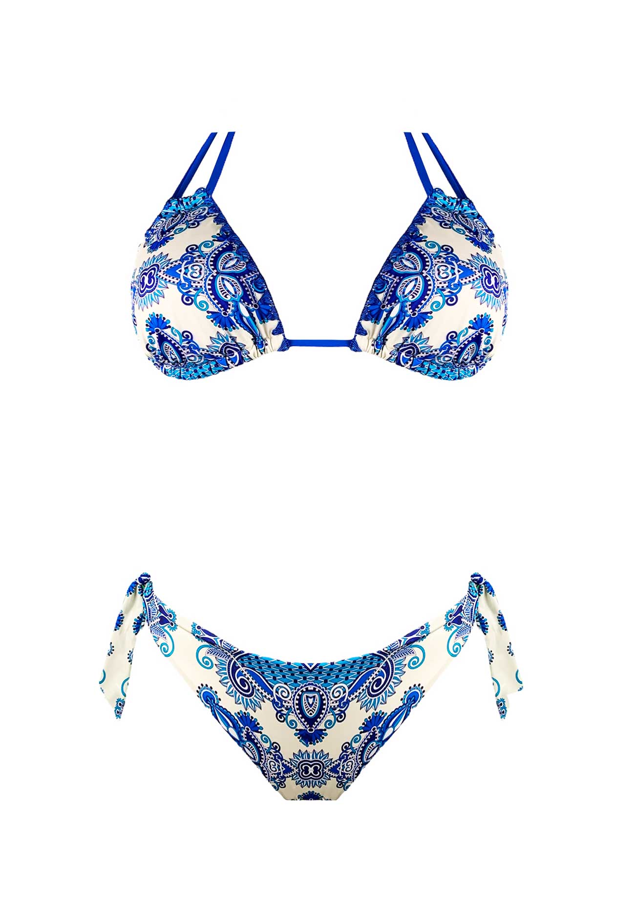 2Bekini Bikini Triangolo Candy Paisley Indigo - Bikini D'amare Riccione