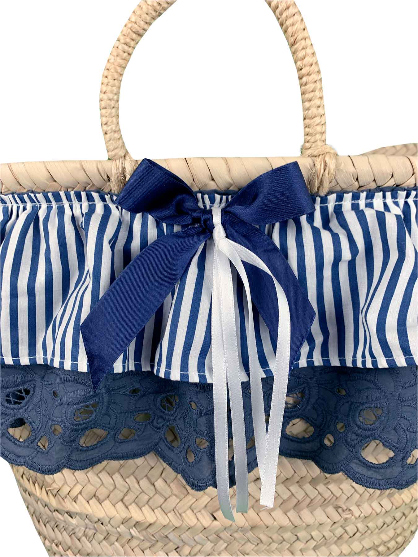 Borsa Mare di Paglia Fiocco Blu Bikini D'amare