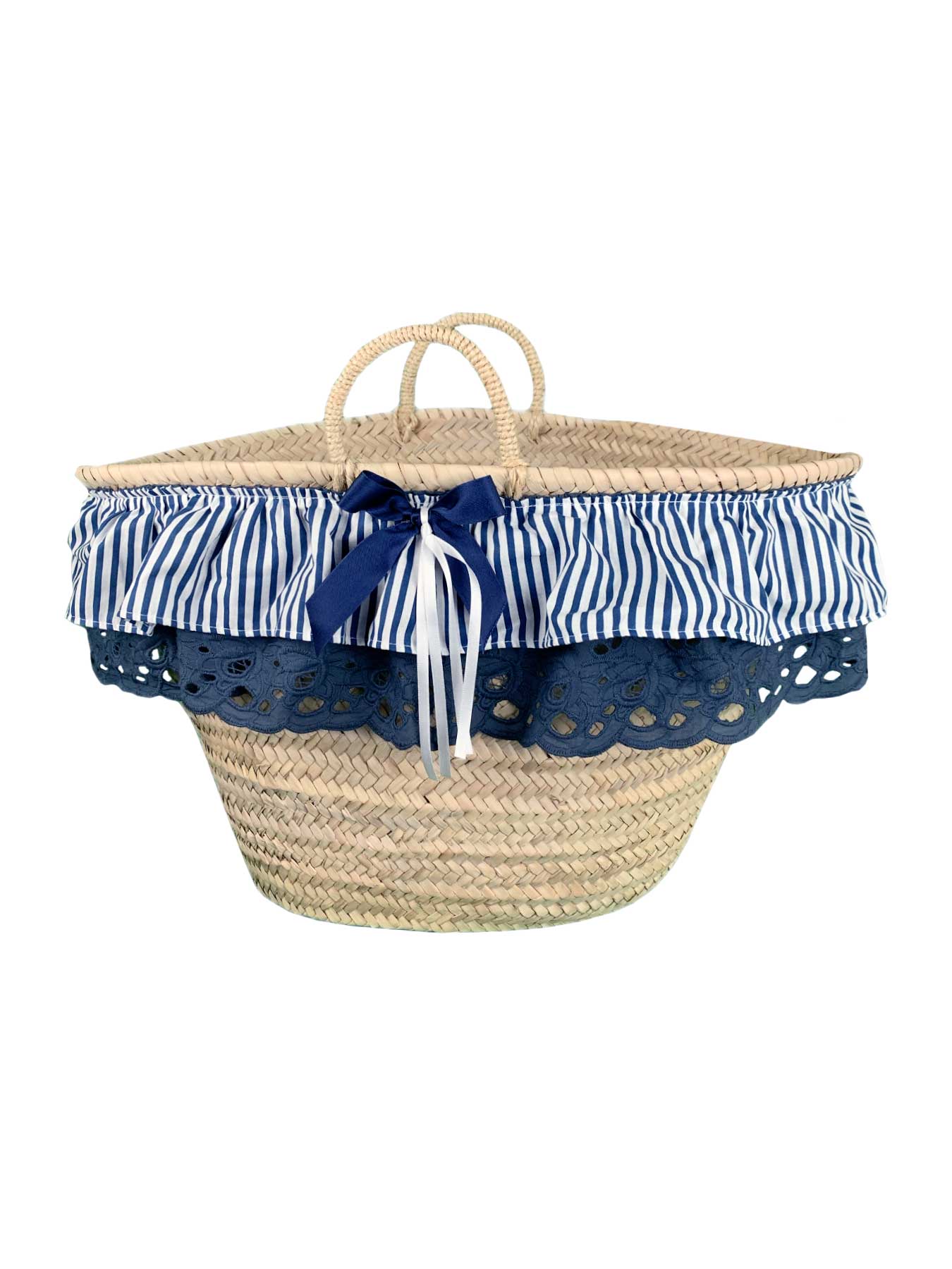 Borsa Mare di Paglia Fiocco Blu Bikini D'amare