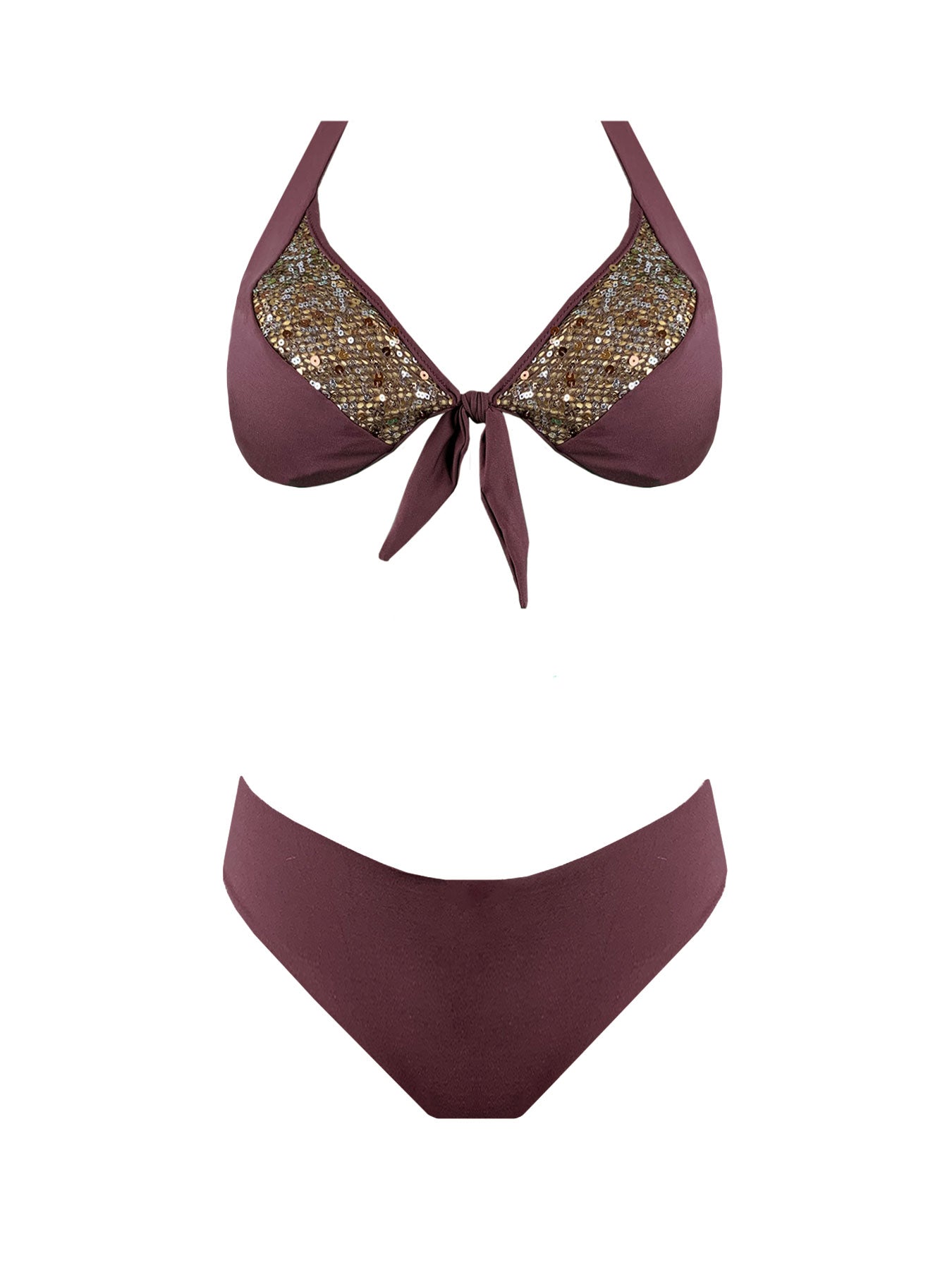 Coals Beach Bikini Ferretto KC Paillettes Bronze