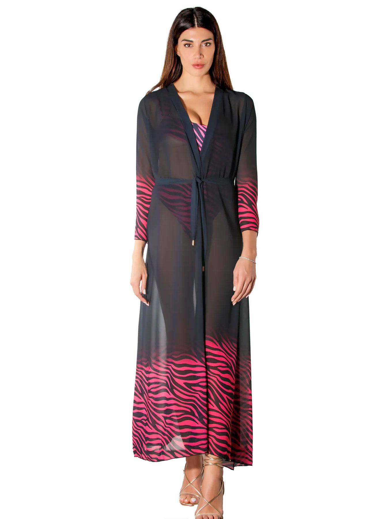 Kimono Zebra Pink Acqua Di Cocco