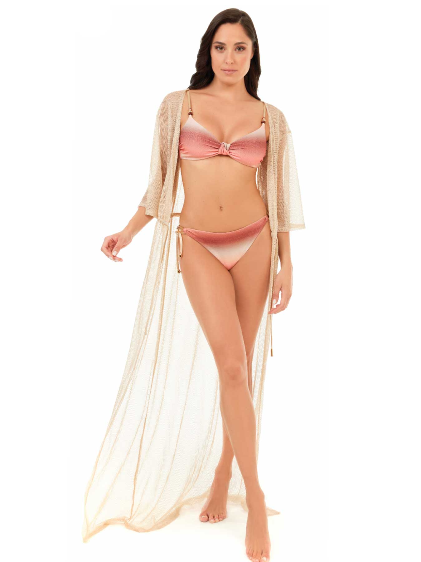 Genius Kimono Lungo Rete Oro Genius Beachwear