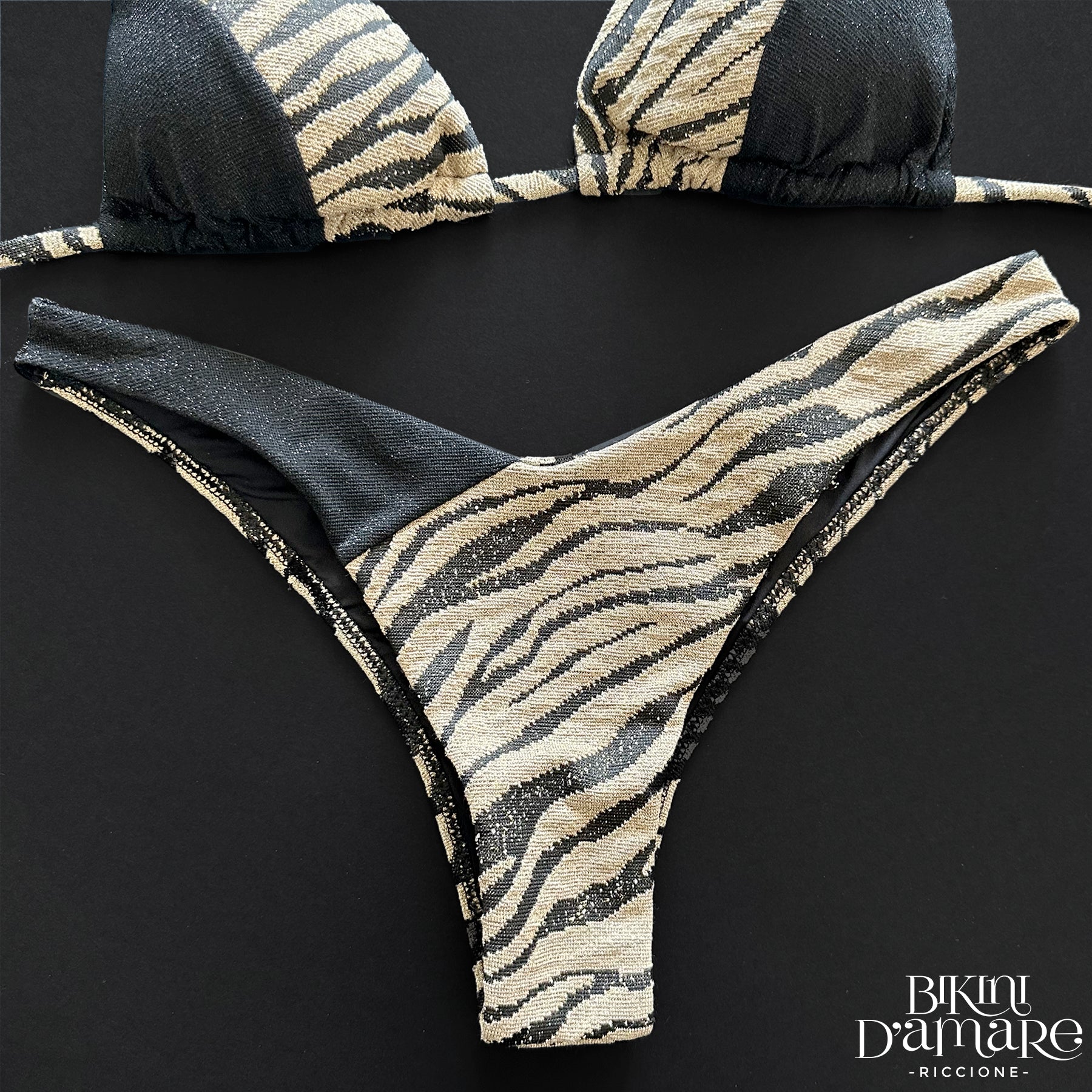Bikini Triangolo Zebra Lurex 2Bekini - Bikini D'amare Riccione