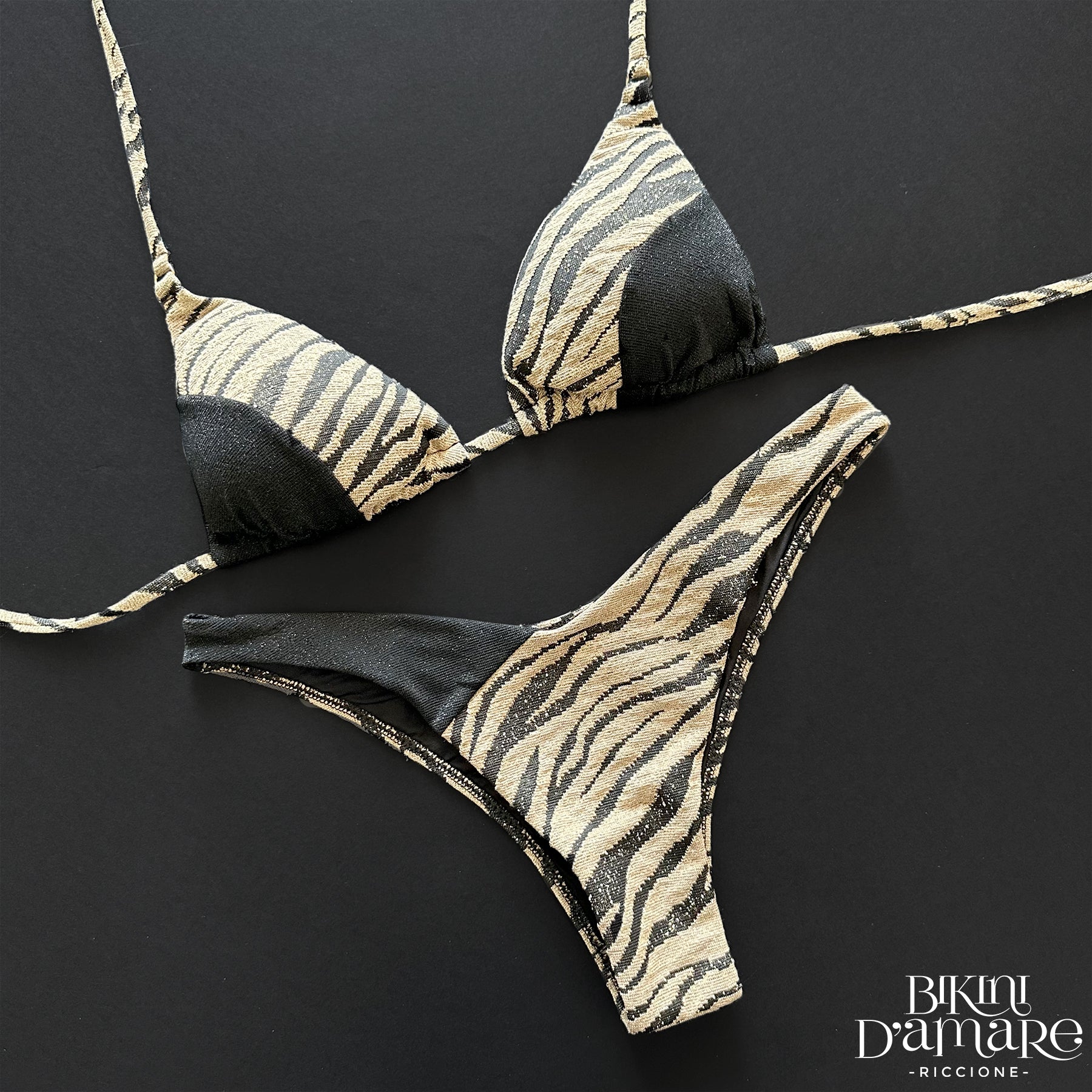 Bikini Triangolo Zebra Lurex 2Bekini - Bikini D'amare Riccione