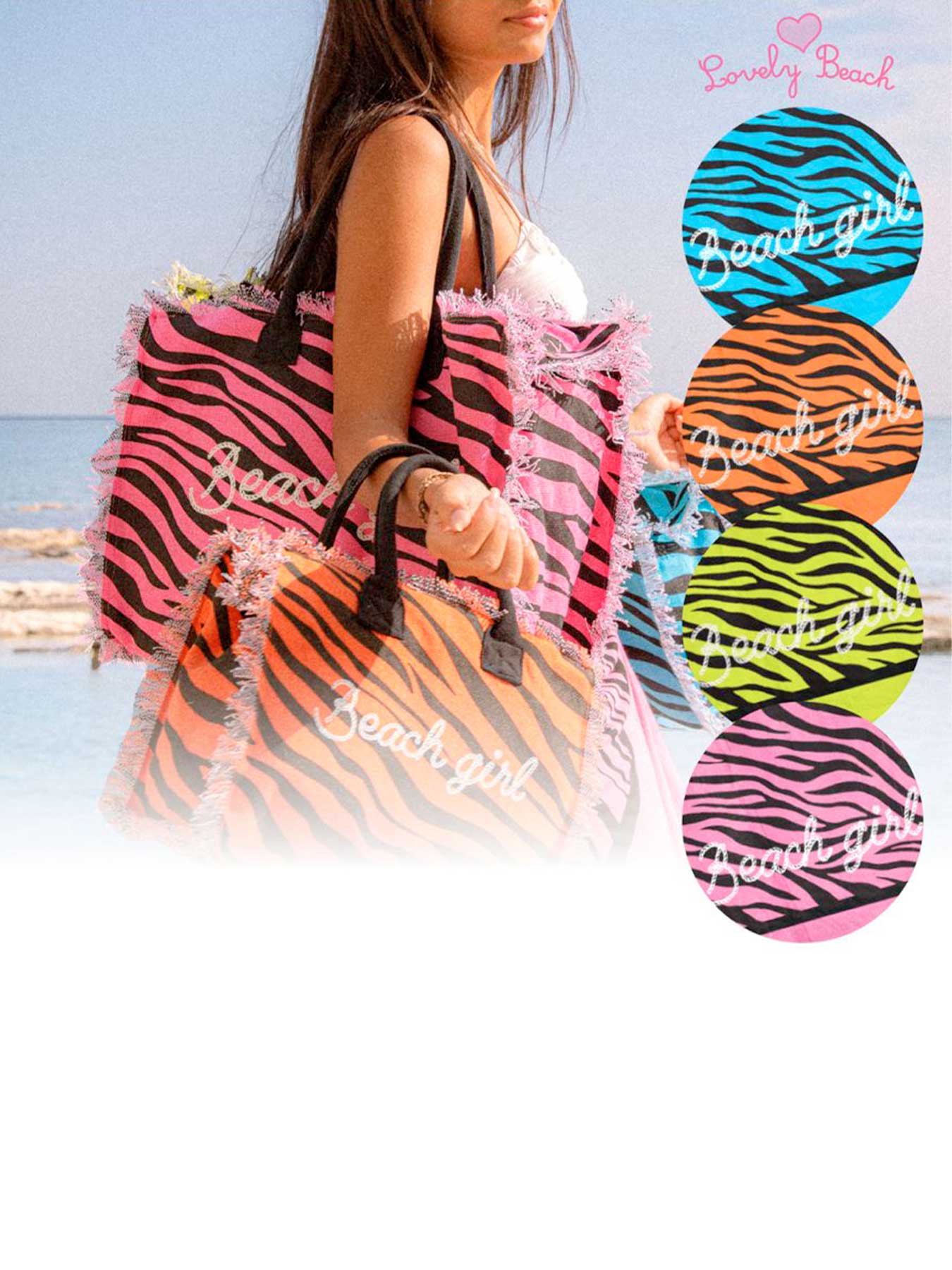 Lovely Beach Borsetta Mare Hand Bag New Zebra