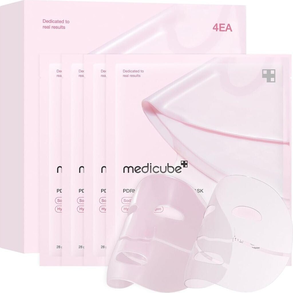 Medicube 4 Maschere in Gel al Collagene Rosa Salmon DNA PDRN - Maschera Viso Notturna - Bikini D'amare Riccione