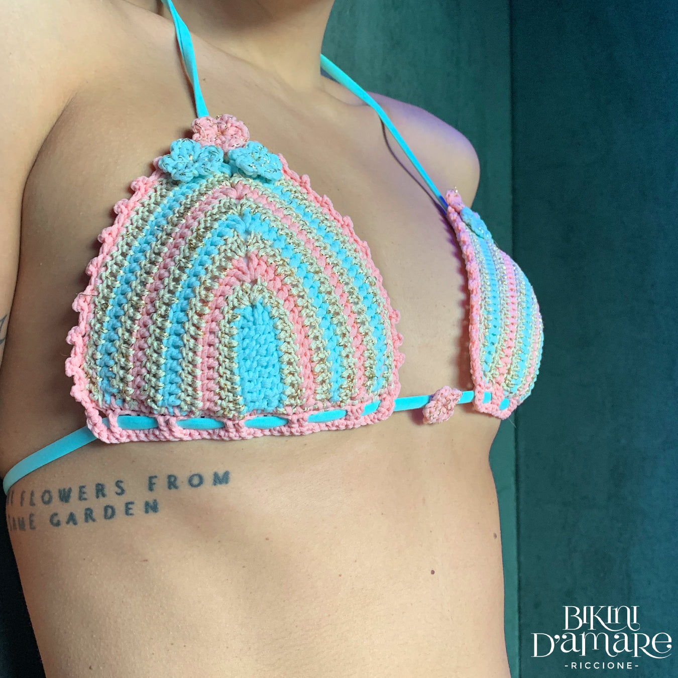 Bikini Triangolo Uncinetto Fiori Mermiad - Bikini D'amare Riccione