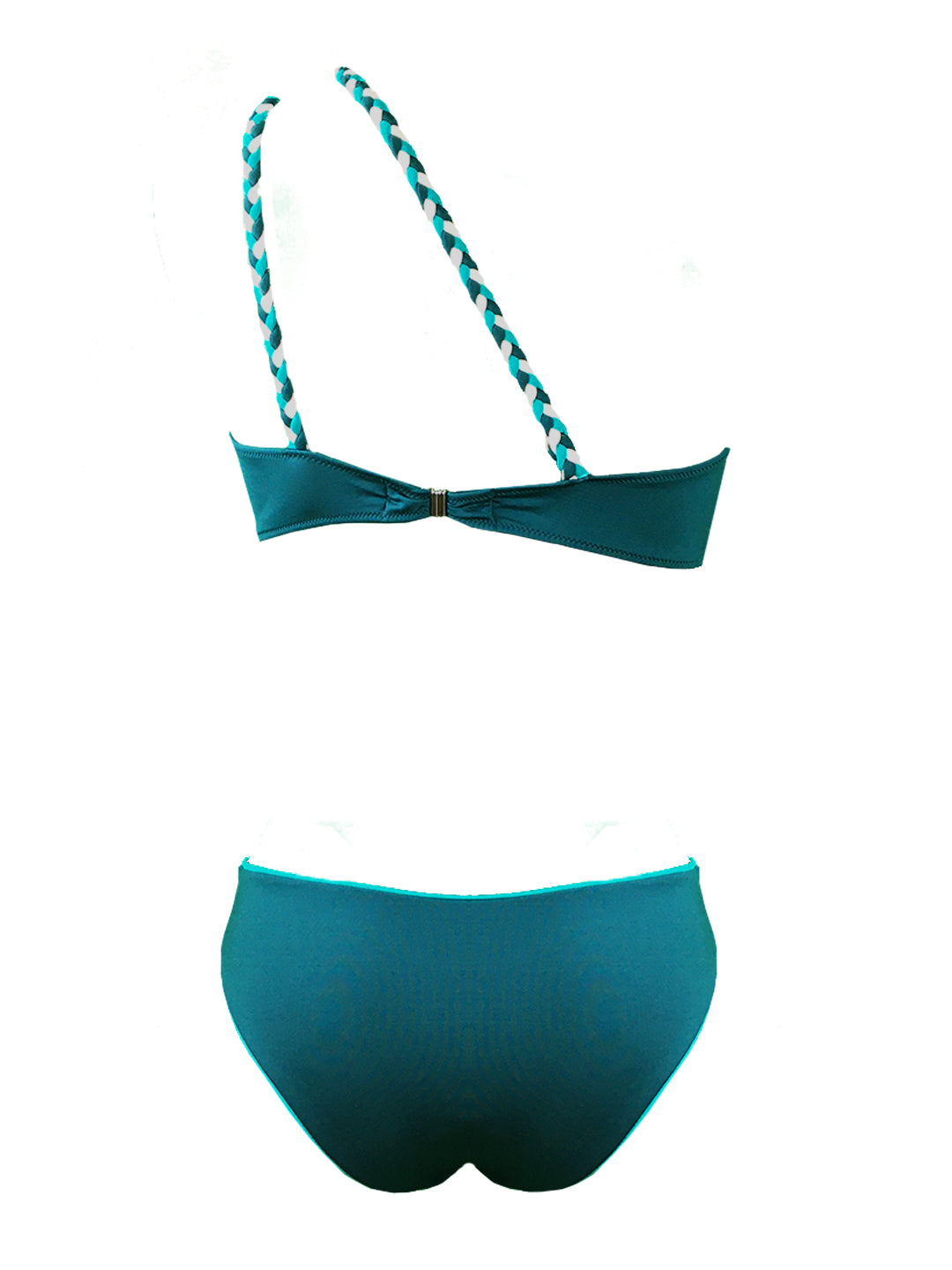 Bikini Monospalla Tricolore Treccia Marette