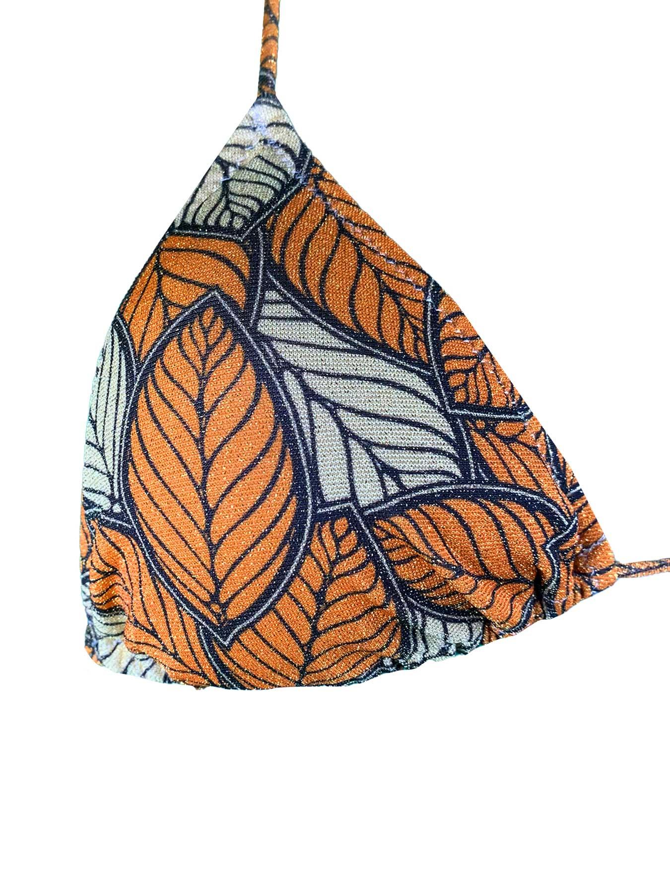 Bikini Triangolo Orange Leaves Lurex