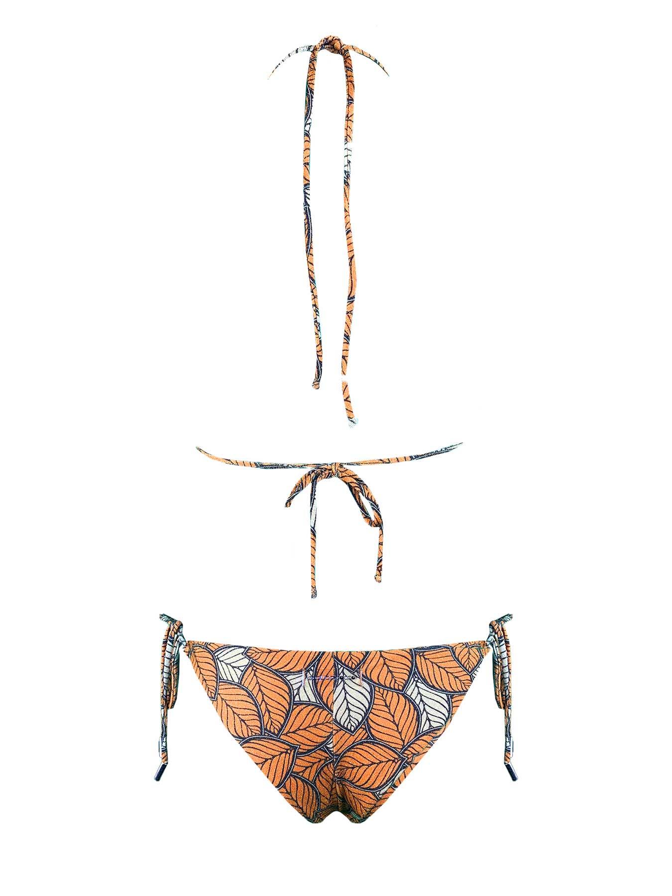 Bikini Triangolo Orange Leaves Lurex - Bikini D'amare Riccione