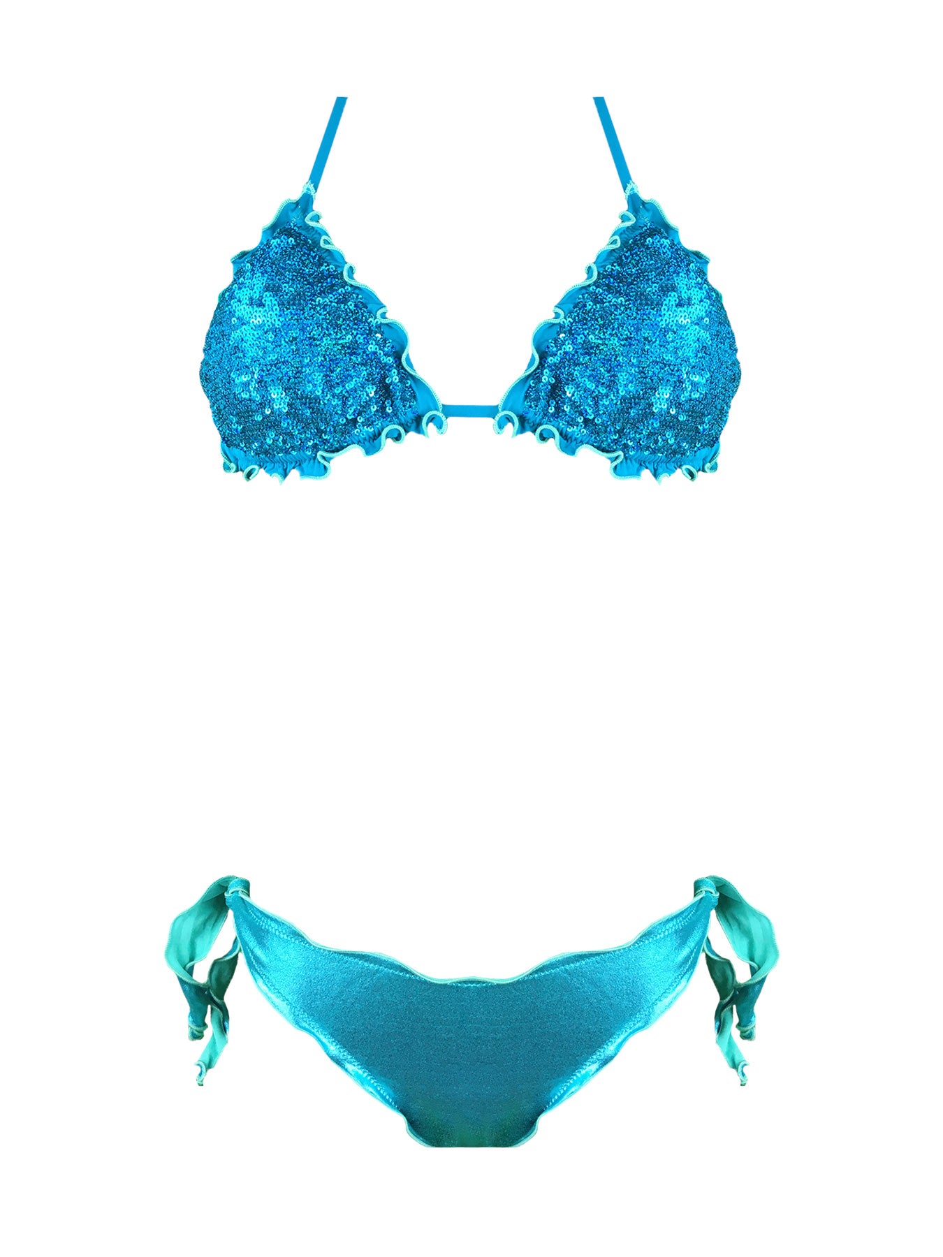 Bikini Triangolo Paillettes Prillo Con Slip Laminato - Bikini D'amare Riccione