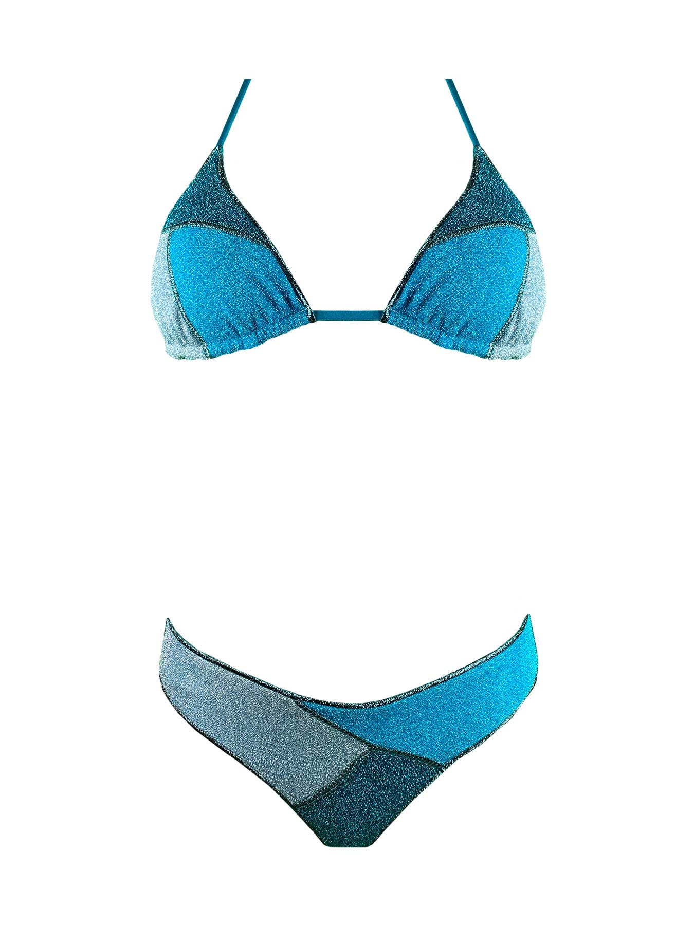 Bikini Triangolo Lurex Patchwork Coals Beach - Bikini D'amare Riccione